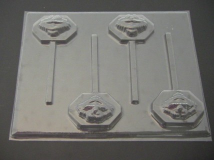 519sp Orange Friend Face Chocolate or Hard Candy Lollipop Mold
